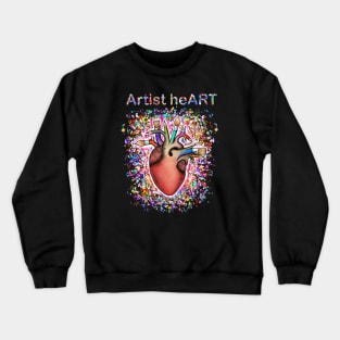 Artist human heart,cute artistic heart Crewneck Sweatshirt